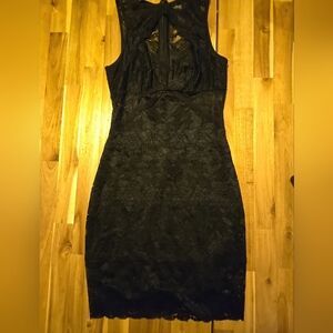 Guess Sheer Sexy Lace Black Bodycon mini dress size small